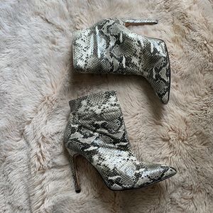Raye Snakeskin point toe 4 inch booties